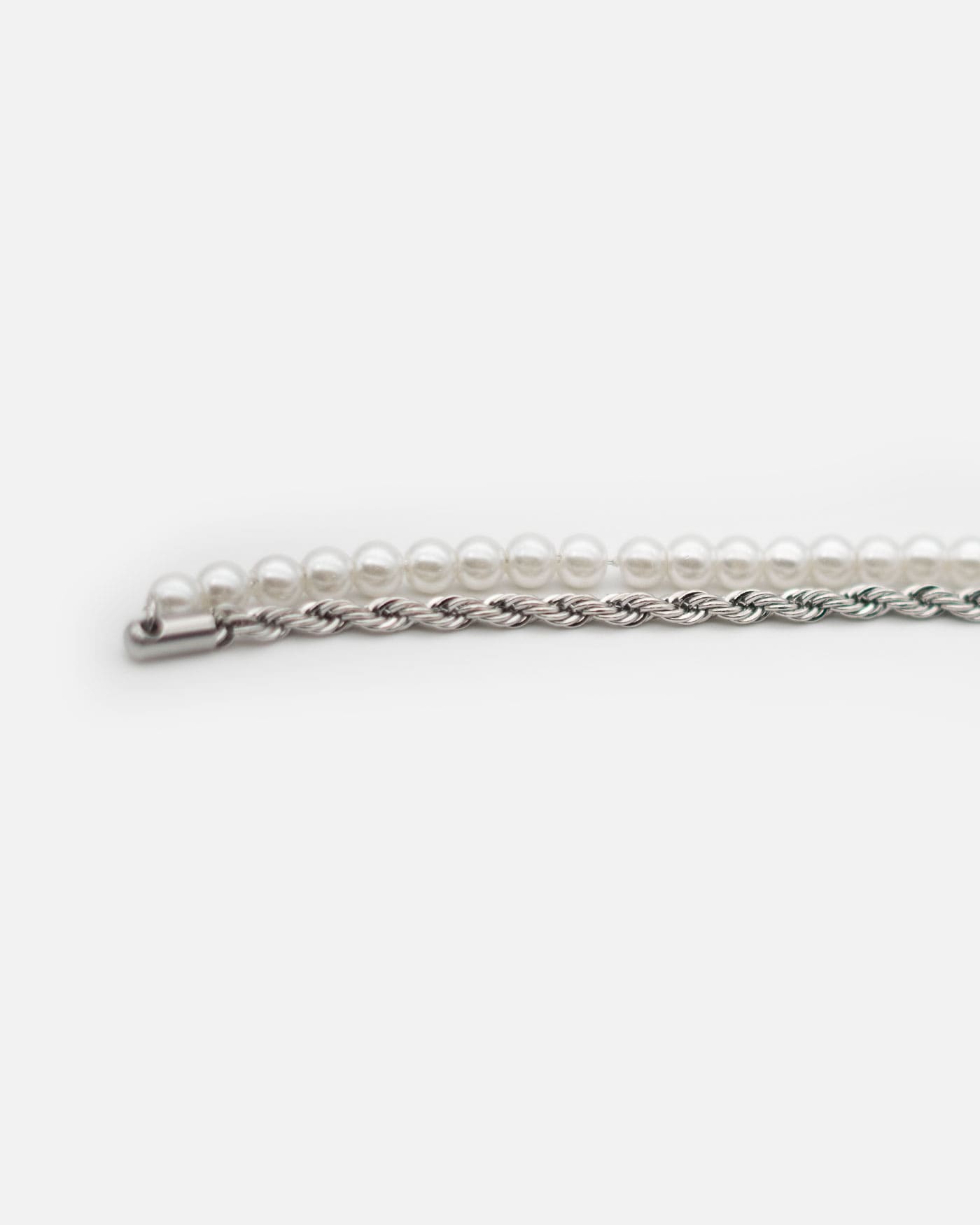 Half Pearls & Rope 4mm White Gold - Stella Club