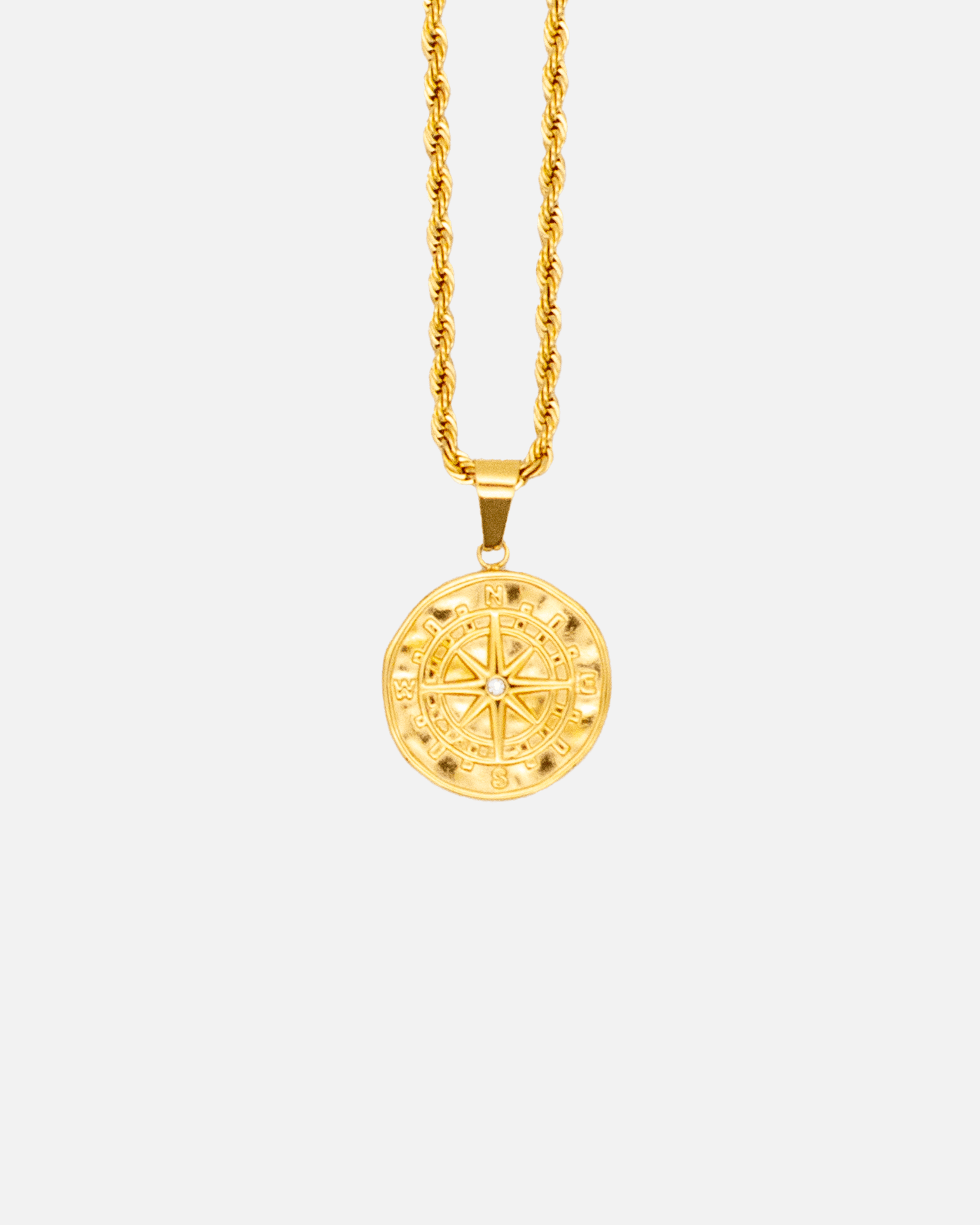 Compass Pendant + Rope 2.5mm - Gold