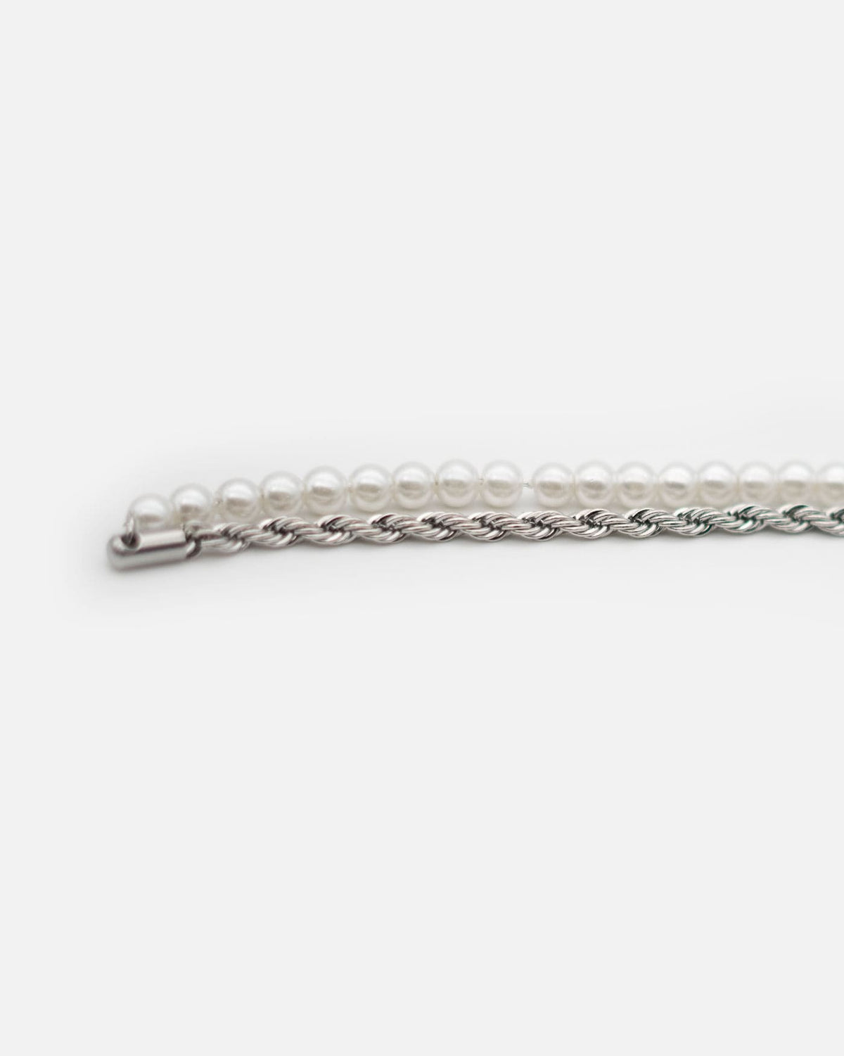 Half Pearls & Rope 4mm White Gold - Stella Club
